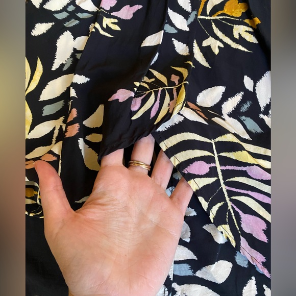 ba&sh Christo Printed Midi Skirt in Black with Multi color floral pattern small - Picture 4 of 9